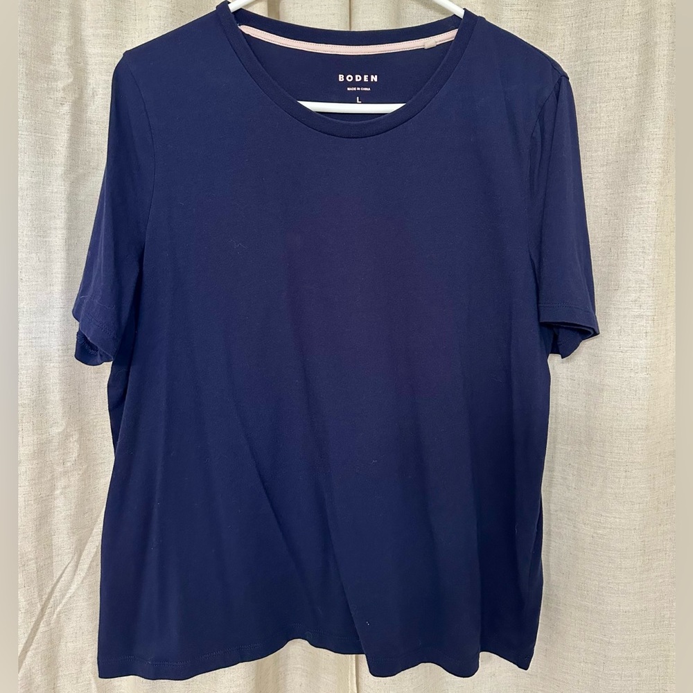 Boden Navy Blue Short Sleeve Boxy Tee
